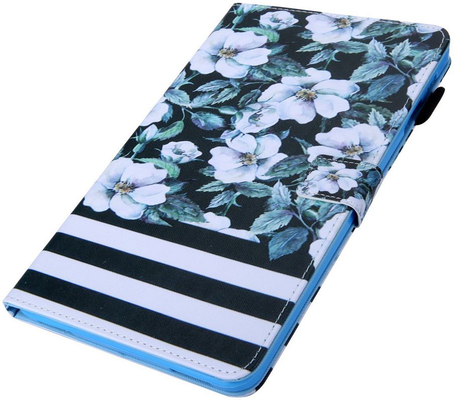 Samsung Galaxy Tab A 10.1 (2019) Portemonnee Hoesje Bloem Print afbeelding 4