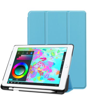 Apple iPad 2017 / 2018 / Air / Air 2 Tri-Fold Hoes Blauw Hoesjes