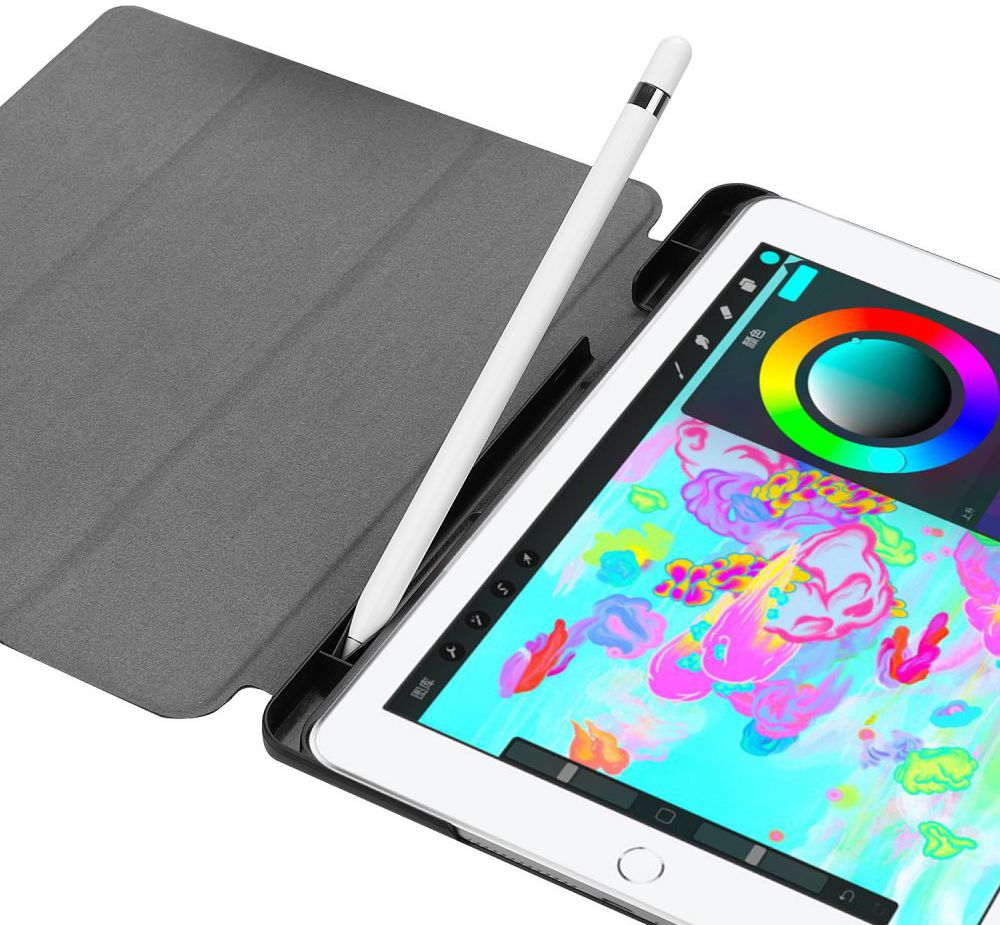 Apple iPad 2017 / 2018 / Air / Air 2 Tri-Fold Hoes Donker Blauw afbeelding 2