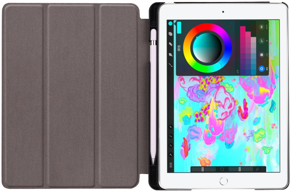 Apple iPad 2017 / 2018 / Air / Air 2 Tri-Fold Hoes Donker Blauw afbeelding 7