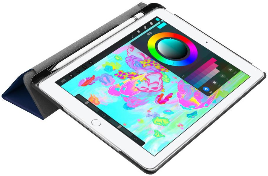 Apple iPad 2017 / 2018 / Air / Air 2 Tri-Fold Hoes Donker Blauw afbeelding 8