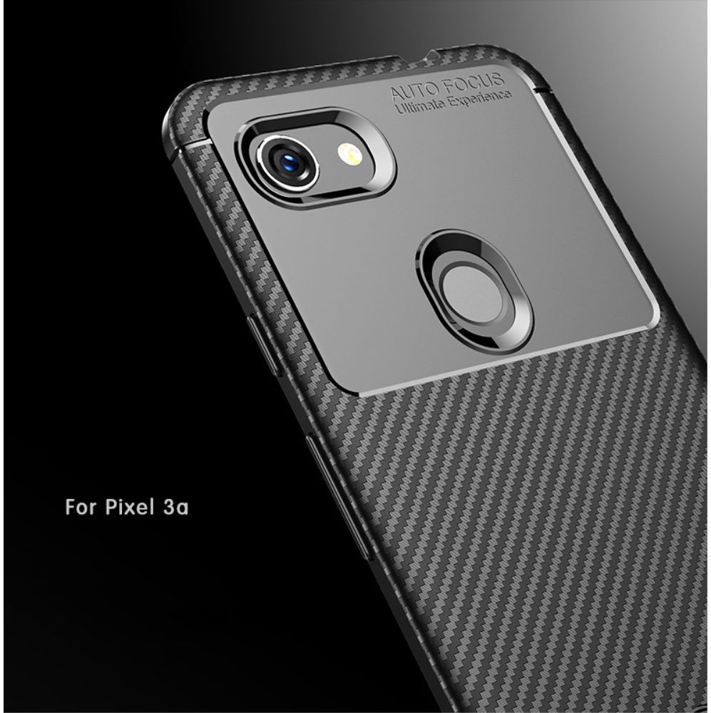 Google Pixel 3a Siliconen Carbon Hoesje Zwart afbeelding 13