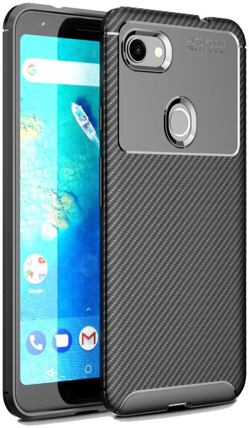 Google Pixel 3a XL Siliconen Carbon Hoesje Zwart afbeelding 1
