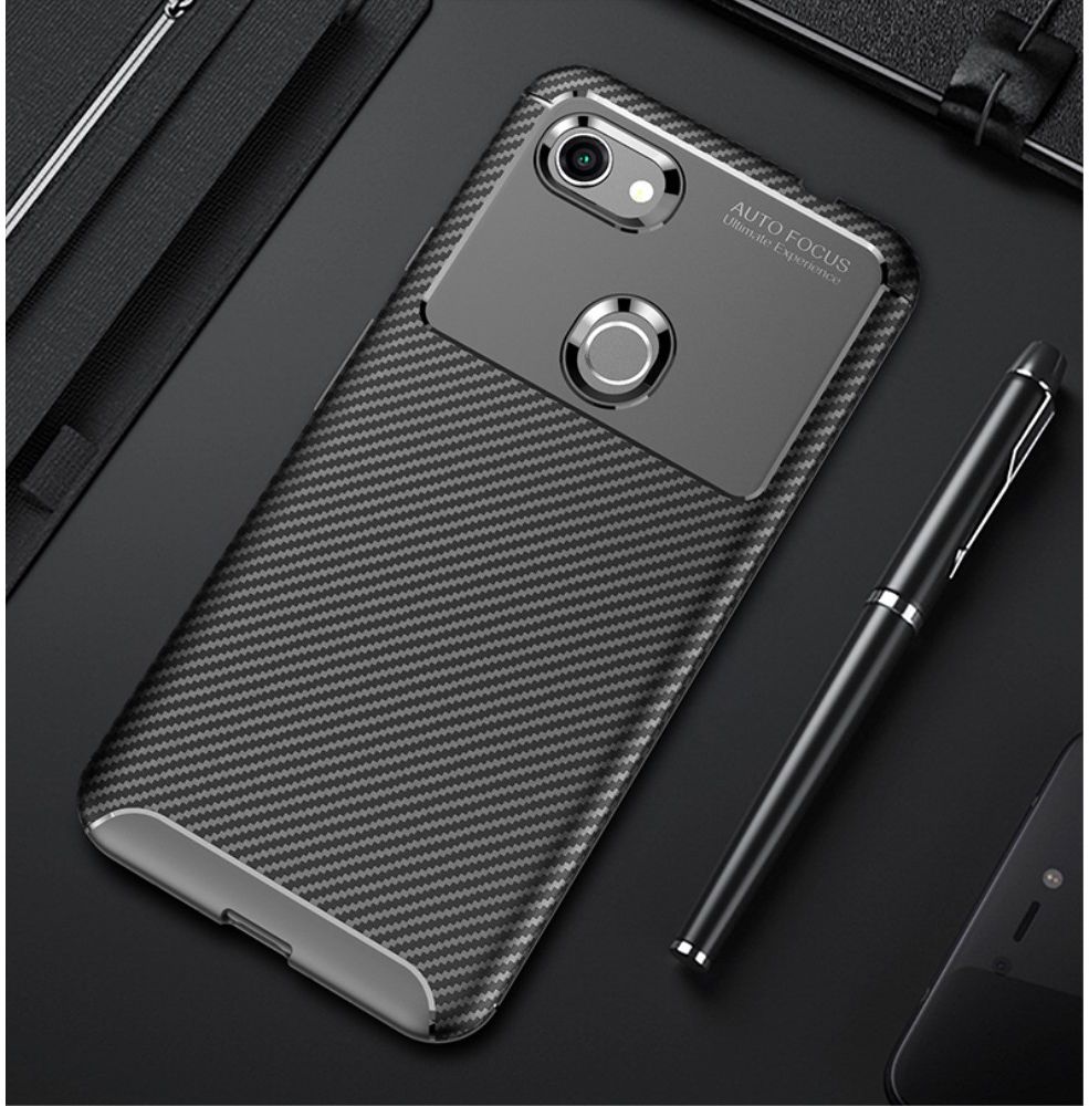 Google Pixel 3a XL Siliconen Carbon Hoesje Zwart afbeelding 18