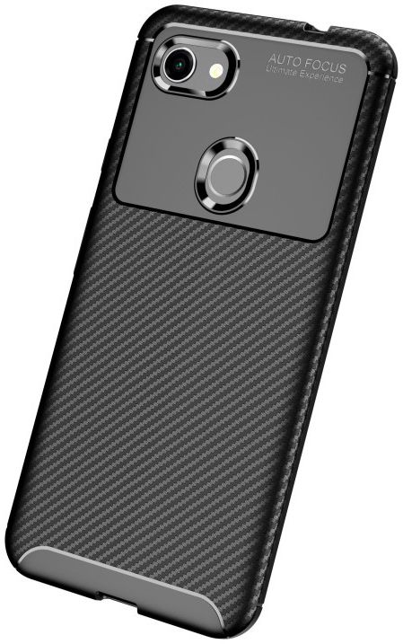 Google Pixel 3a XL Siliconen Carbon Hoesje Zwart afbeelding 2
