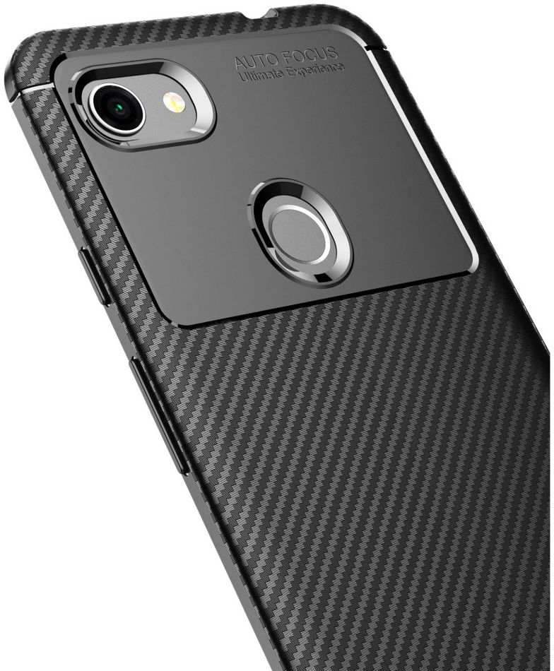 Google Pixel 3a XL Siliconen Carbon Hoesje Zwart afbeelding 4