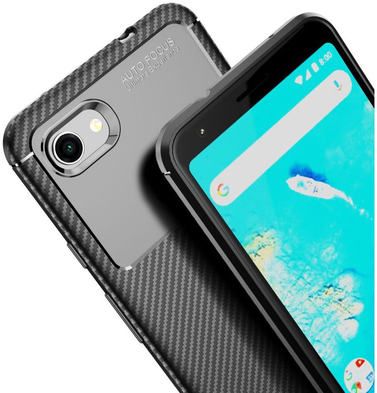 Google Pixel 3a XL Siliconen Carbon Hoesje Zwart afbeelding 7