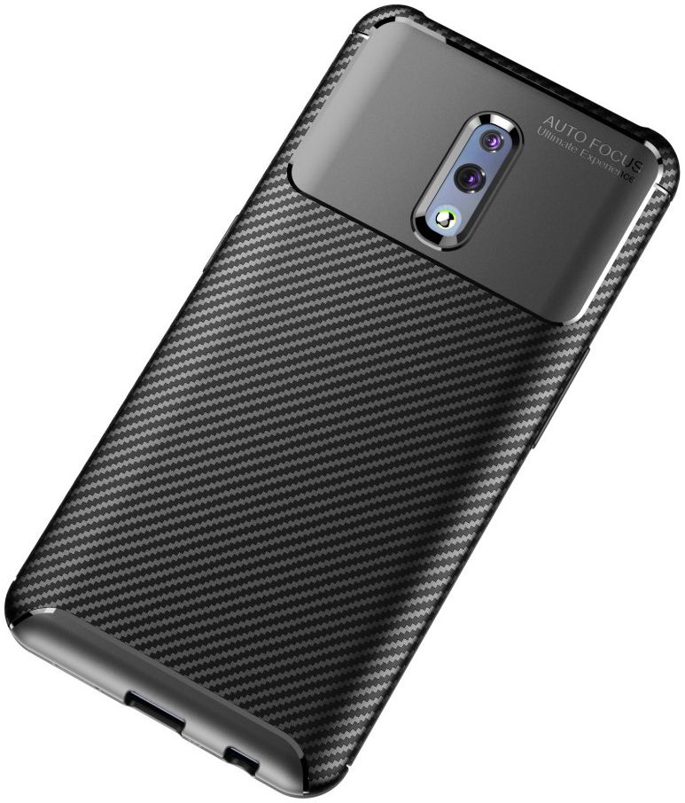 Oppo Reno Siliconen Carbon Hoesje Zwart afbeelding 11