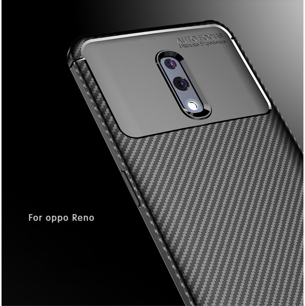 Oppo Reno Siliconen Carbon Hoesje Zwart afbeelding 14