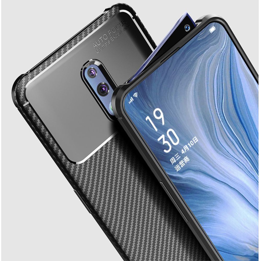 Oppo Reno Siliconen Carbon Hoesje Zwart afbeelding 17