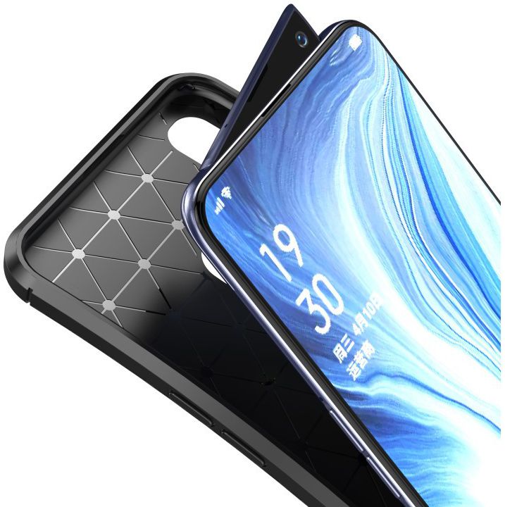 Oppo Reno Siliconen Carbon Hoesje Zwart afbeelding 9