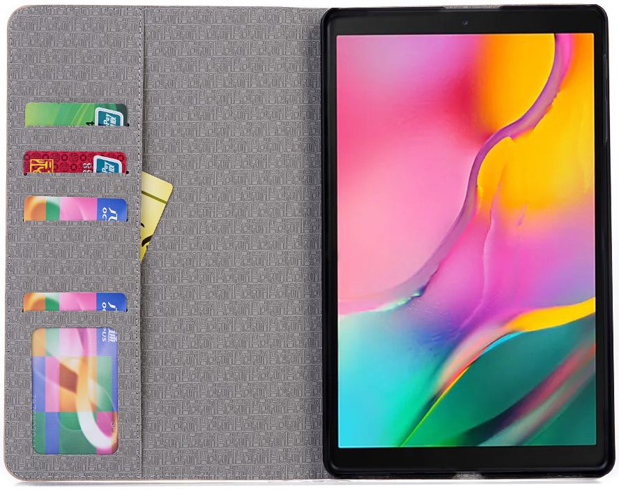 Samsung Galaxy Tab A 10.1 (2019) Linnen Portemonnee Hoesje Bruin afbeelding 2