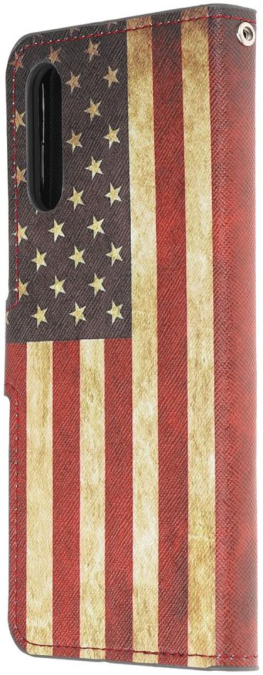 Samsung Galaxy A50 Book Case Hoesje Wallet met Print Amerika Vlag afbeelding 2