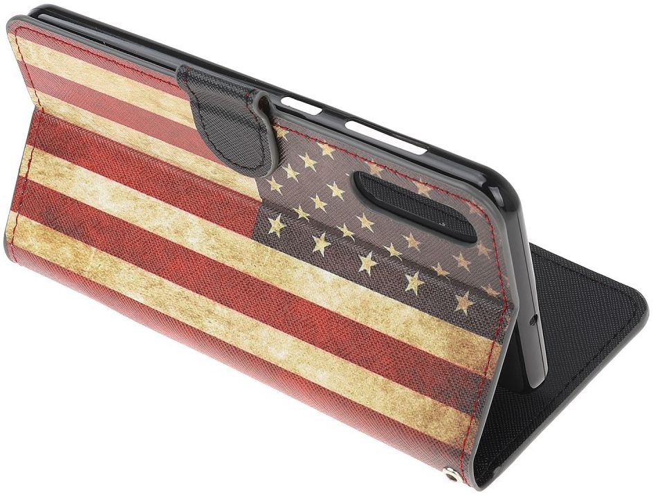 Samsung Galaxy A50 Book Case Hoesje Wallet met Print Amerika Vlag afbeelding 3