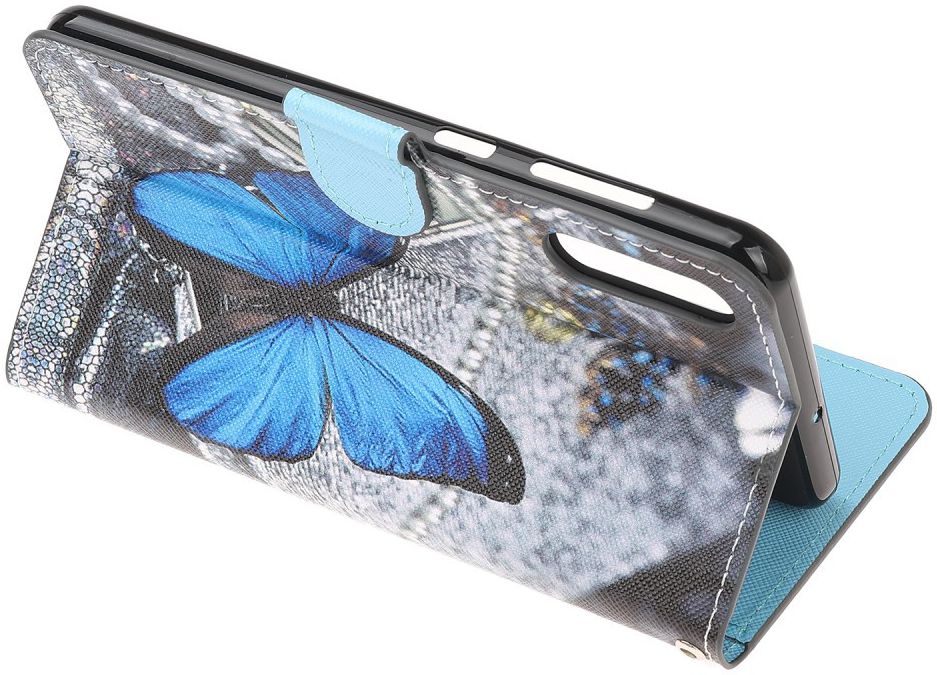 Samsung Galaxy A50 Book Case Hoesje Wallet met Print Butterfly afbeelding 2