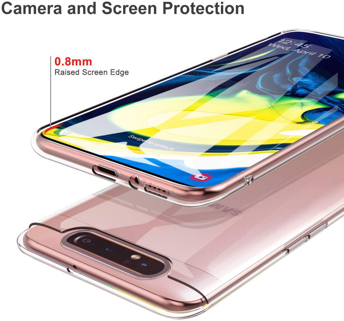 Transparant Samsung Galaxy A80 Hoesje Dun TPU afbeelding 7