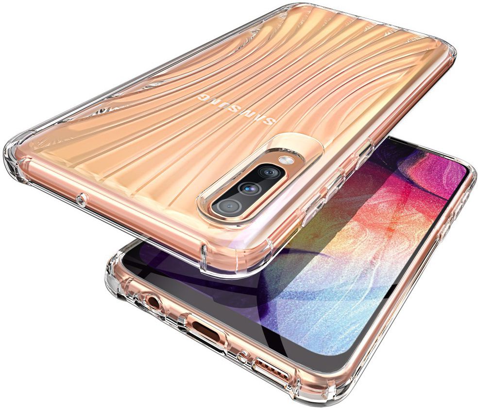 Samsung Galaxy A50 Wave Textuur TPU Hoesje Transparant afbeelding 1