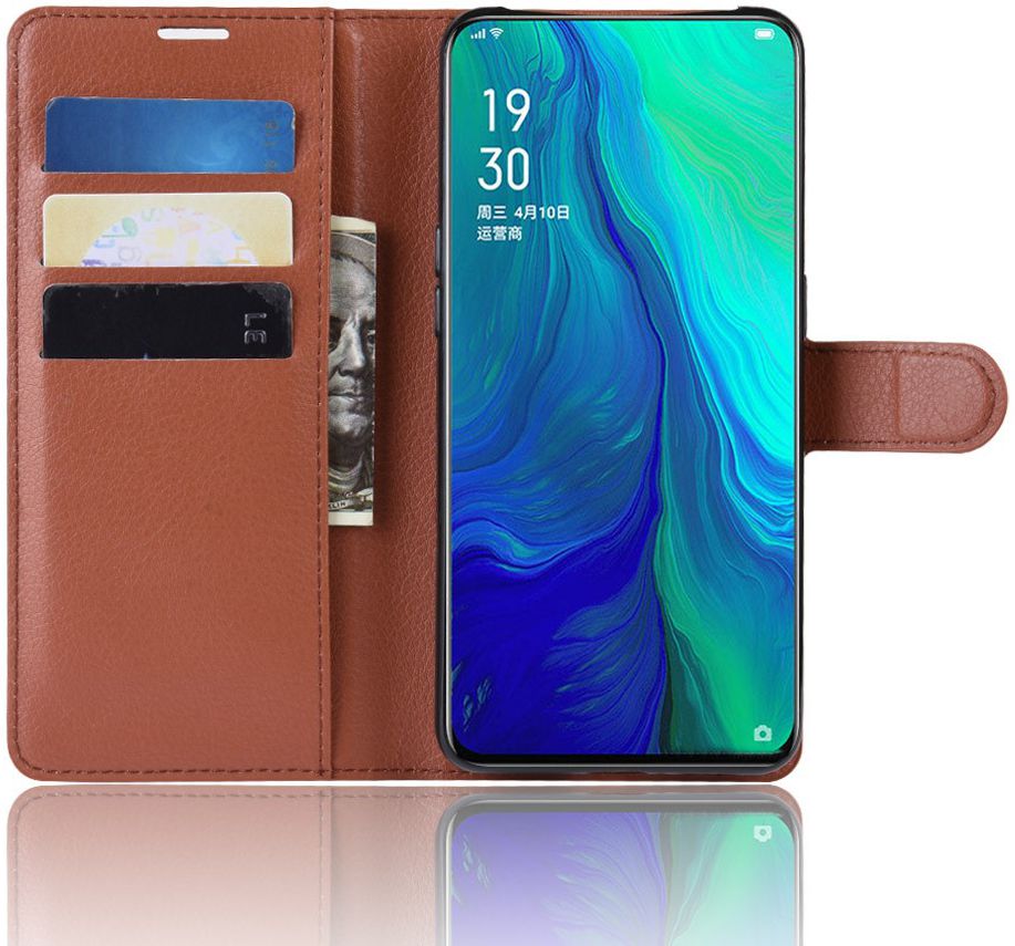 Oppo Reno 10X Zoom Portemonnee Hoesje Bruin afbeelding 1