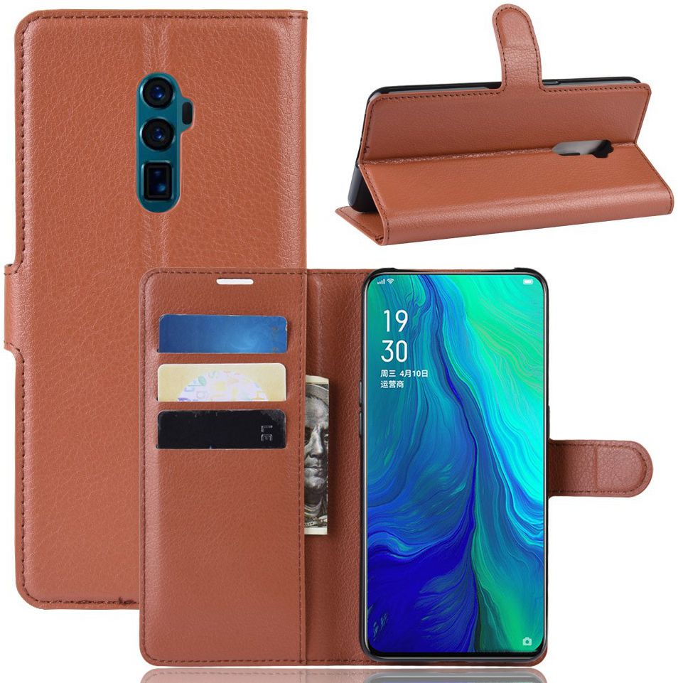 Oppo Reno 10X Zoom Portemonnee Hoesje Bruin afbeelding 5