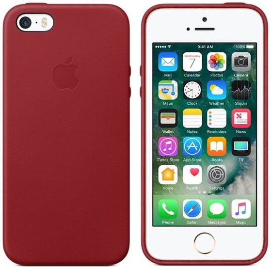 Originele Apple iPhone SE / 5(s) Leather Case (PRODUCT)RED afbeelding 2