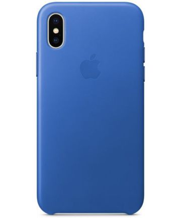 Originele Apple iPhone XS / X Leather Case Electric Blue Hoesjes
