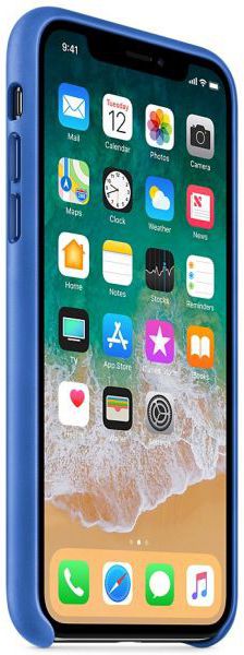 Originele Apple iPhone XS / X Leather Case Electric Blue afbeelding 2