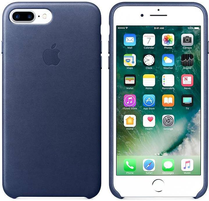Originele Apple iPhone 8 / 7 Plus Leather Case Midnight Blue afbeelding 3