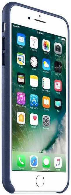 Originele Apple iPhone 8 / 7 Plus Leather Case Midnight Blue afbeelding 2