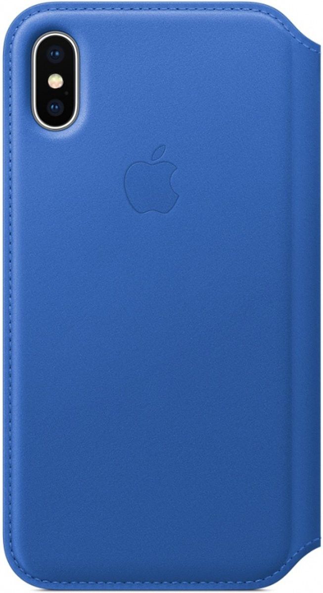 Originele Apple iPhone XS / X Leather Folio Electric Blue afbeelding 2