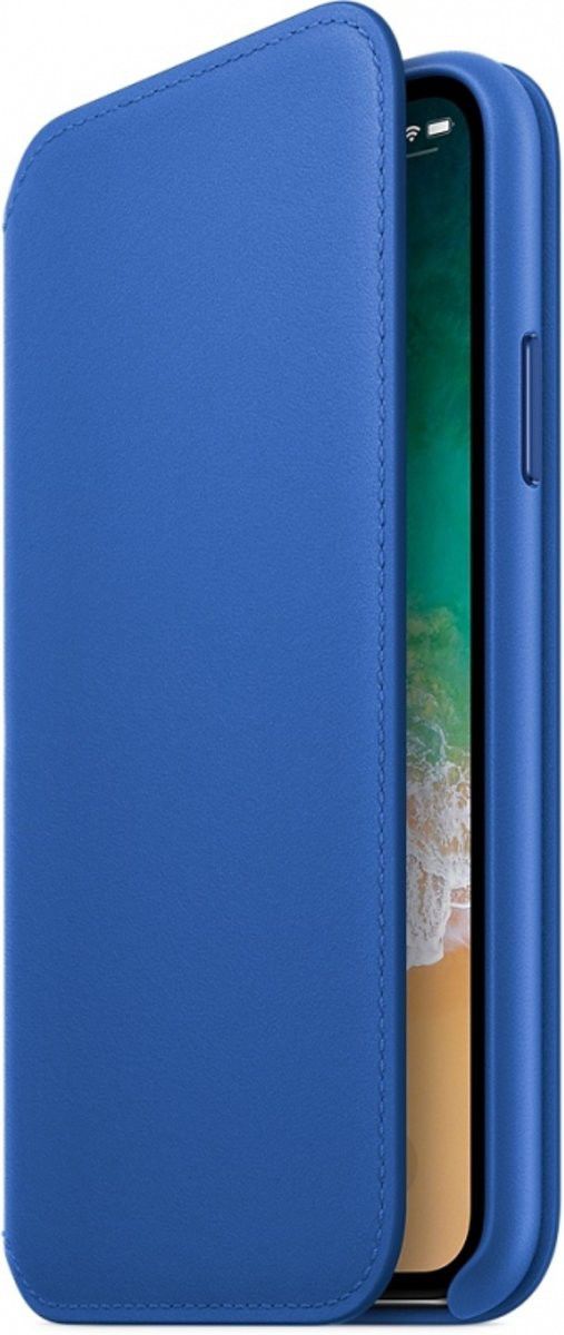 Originele Apple iPhone XS / X Leather Folio Electric Blue afbeelding 3