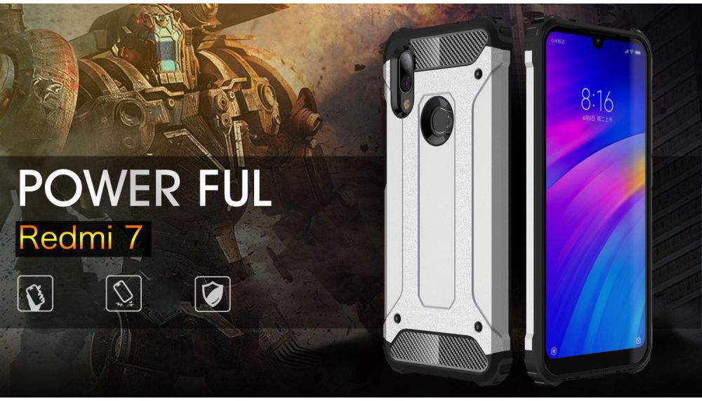 Xiaomi Redmi 7 Hybride Hoesje Zwart afbeelding 4