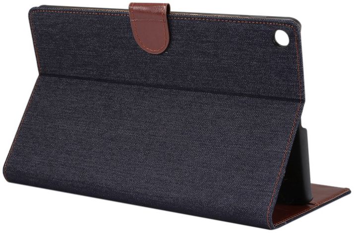 Samsung Galaxy Tab A 10.1 (2019) Jeans Portemonnee Hoesje Zwart afbeelding 3