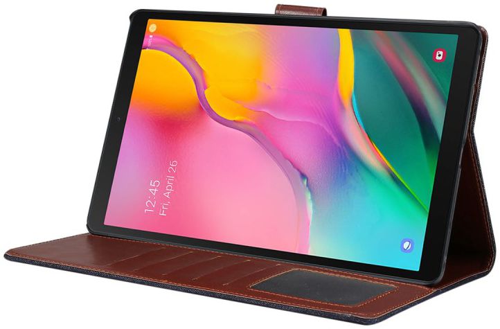 Samsung Galaxy Tab A 10.1 (2019) Jeans Portemonnee Hoesje Zwart afbeelding 6