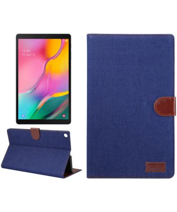 Samsung Galaxy Tab A 10.1 (2019) Jeans Portemonnee Hoesje Donkerblauw Hoesjes