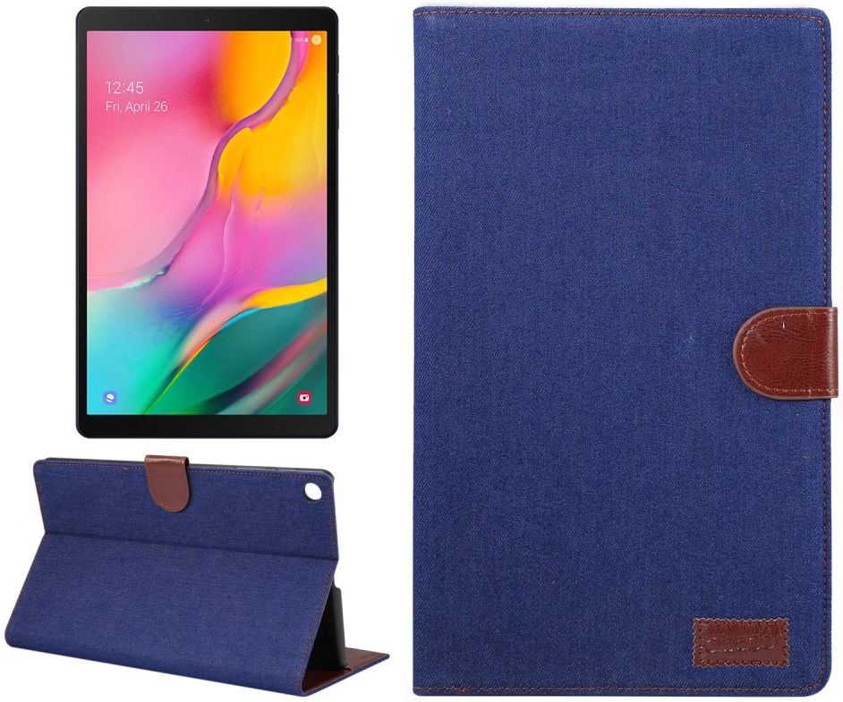 Samsung Galaxy Tab A 10.1 (2019) Jeans Portemonnee Hoesje Donkerblauw afbeelding 1
