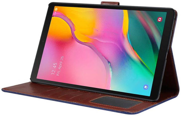 Samsung Galaxy Tab A 10.1 (2019) Jeans Portemonnee Hoesje Donkerblauw afbeelding 5
