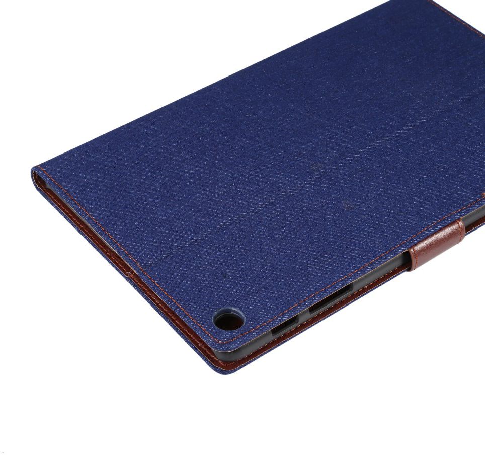 Samsung Galaxy Tab A 10.1 (2019) Jeans Portemonnee Hoesje Donkerblauw afbeelding 6