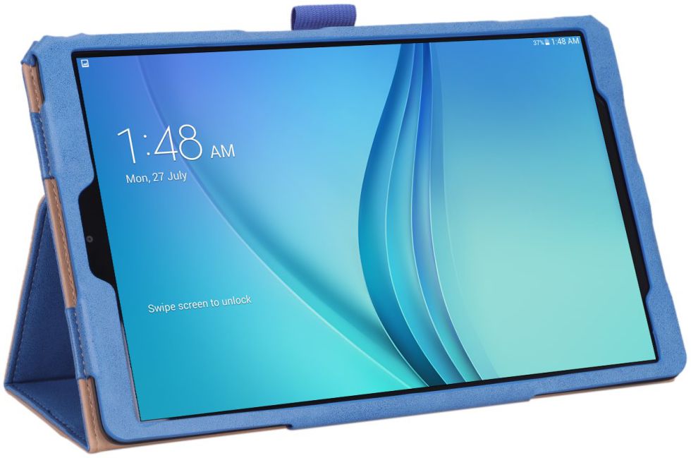 Samsung Galaxy Tab A 10.1 (2019) Portemonnee Hoesje met Strap Blauw afbeelding 10