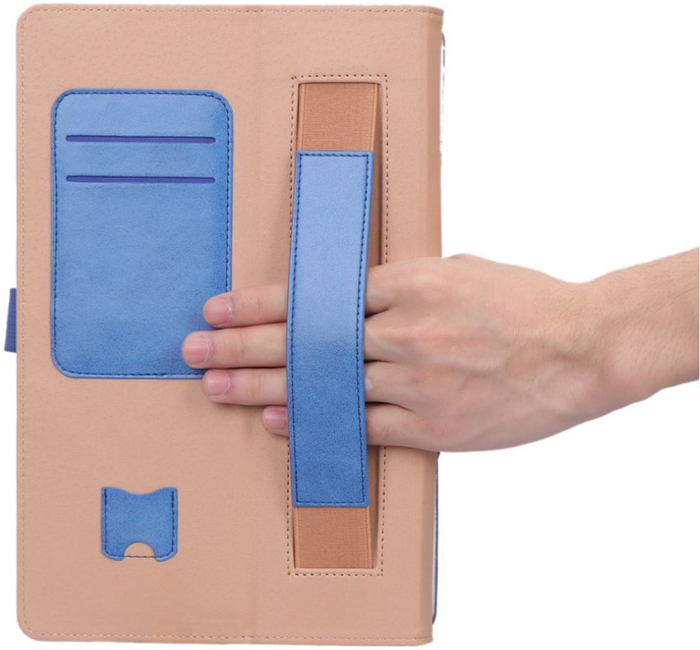 Samsung Galaxy Tab A 10.1 (2019) Portemonnee Hoesje met Strap Blauw afbeelding 2