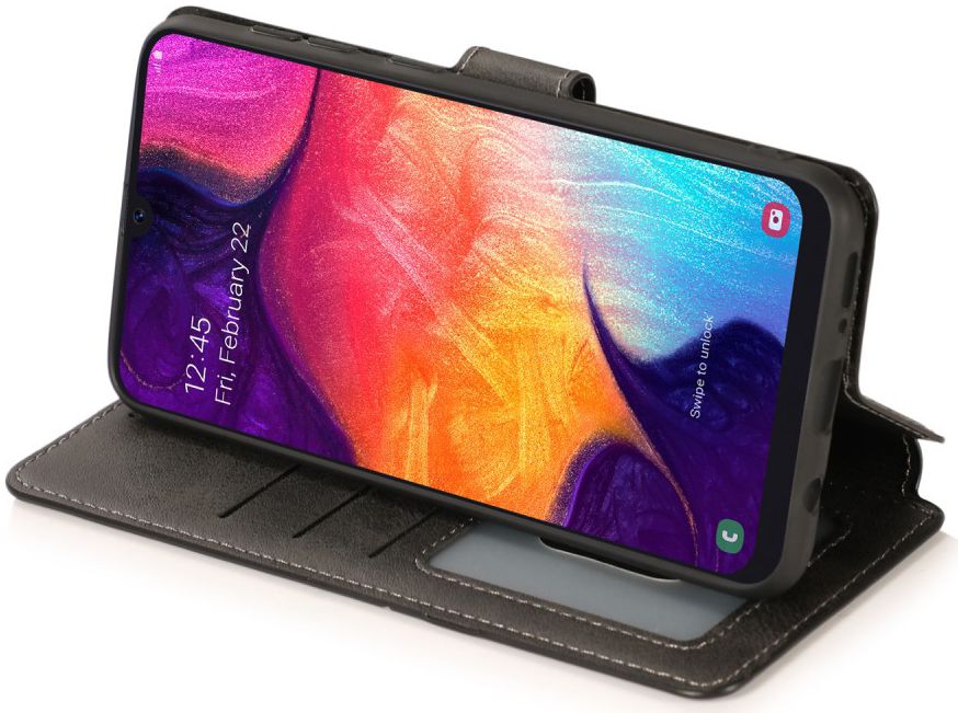 Samsung Galaxy A70 Portemonnee Hoesje Zwart afbeelding 3