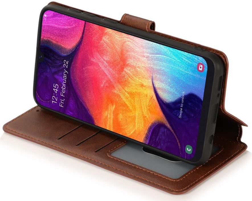 Samsung Galaxy A70 Portemonnee Hoesje Bruin afbeelding 5