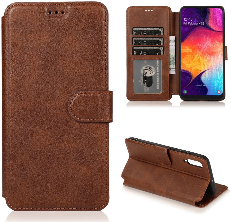 Samsung Galaxy A70 Portemonnee Hoesje Bruin afbeelding 7