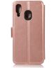 Samsung Galaxy A40 Stijlvol Portemonnee Hoesje Roze Goud