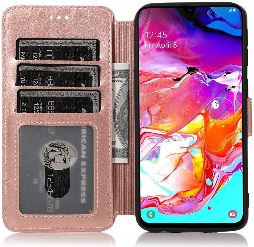 Samsung Galaxy A40 Stijlvol Portemonnee Hoesje Roze Goud afbeelding 2