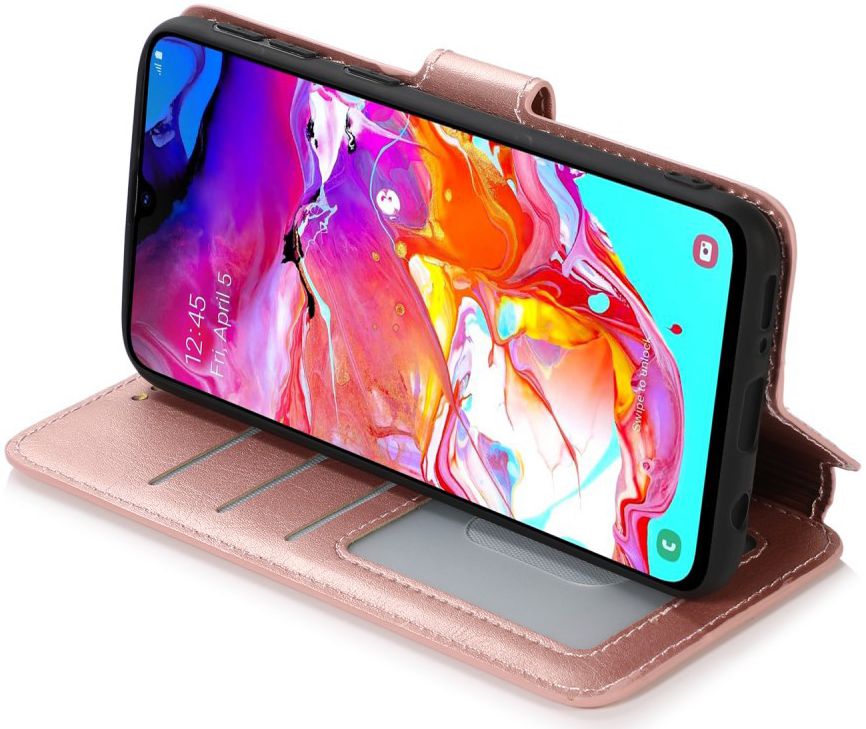 Samsung Galaxy A40 Stijlvol Portemonnee Hoesje Roze Goud afbeelding 3