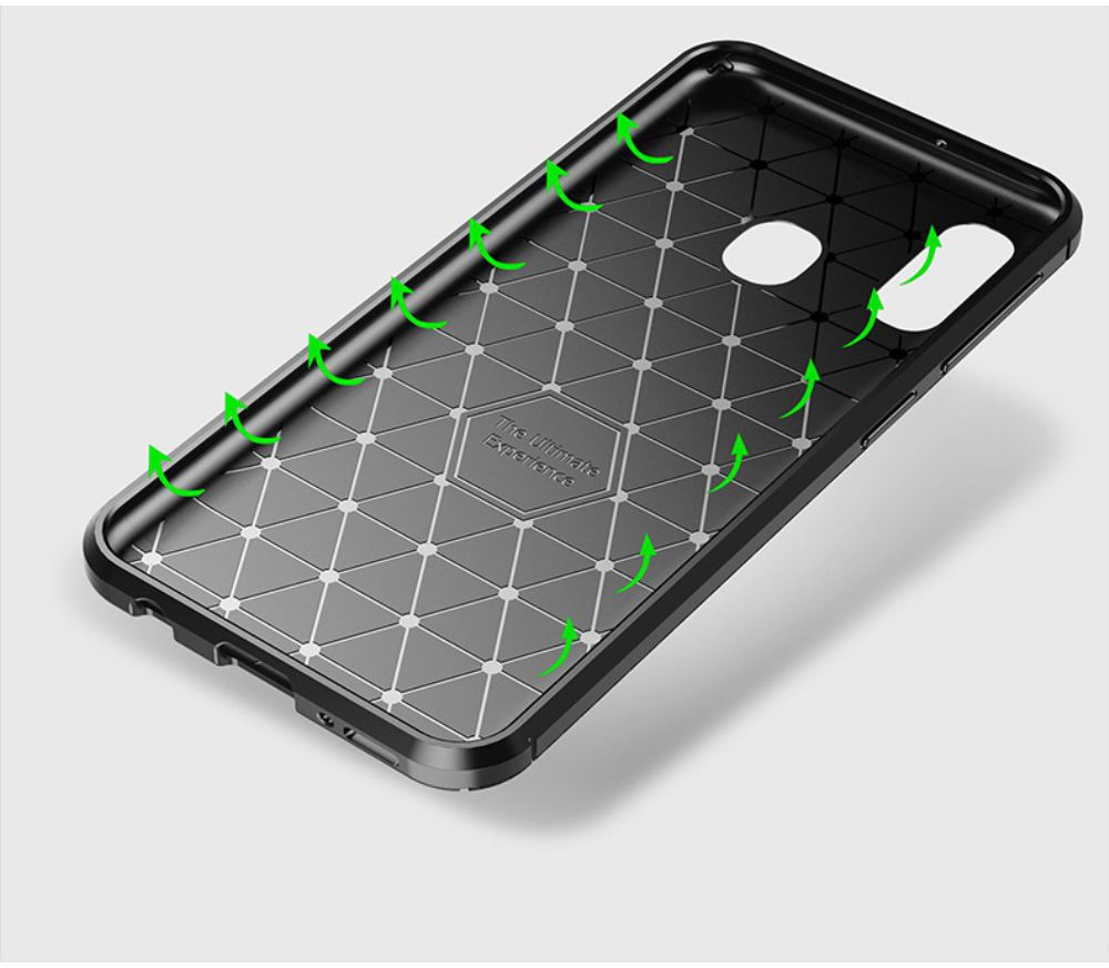 Samsung Galaxy A20E Siliconen Carbon Hoesje Blauw afbeelding 13