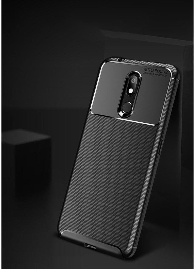 Nokia 3.2 Siliconen Carbon Hoesje Zwart afbeelding 12