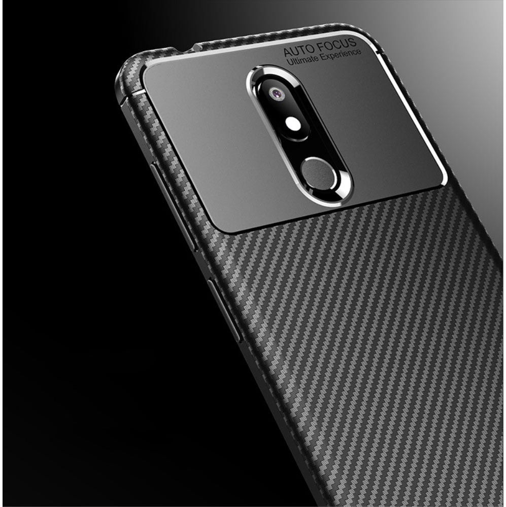 Nokia 3.2 Siliconen Carbon Hoesje Zwart afbeelding 13
