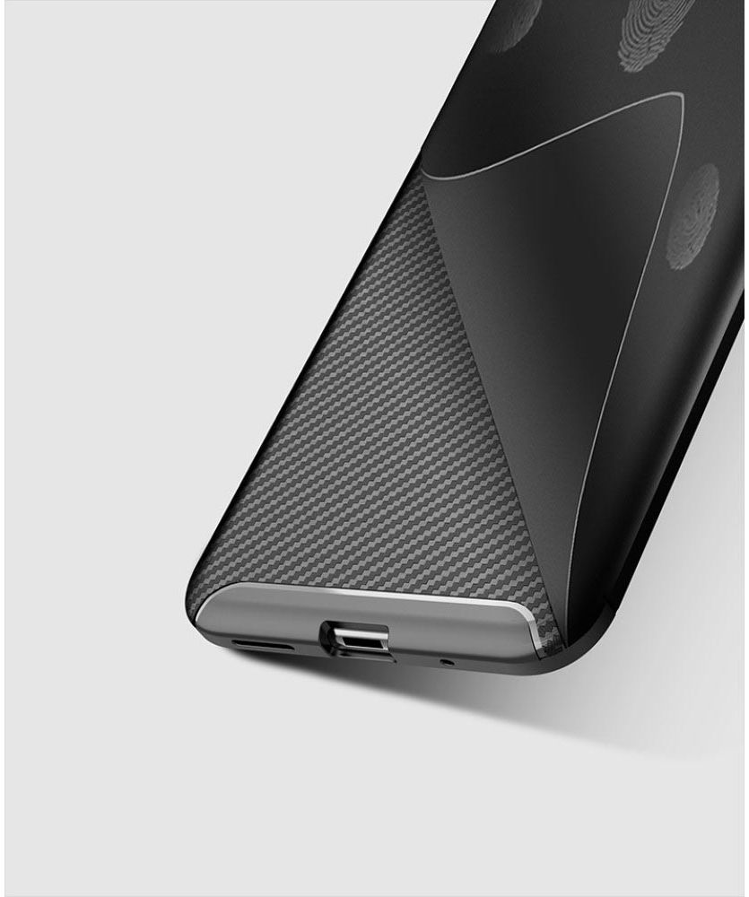 Nokia 3.2 Siliconen Carbon Hoesje Zwart afbeelding 14