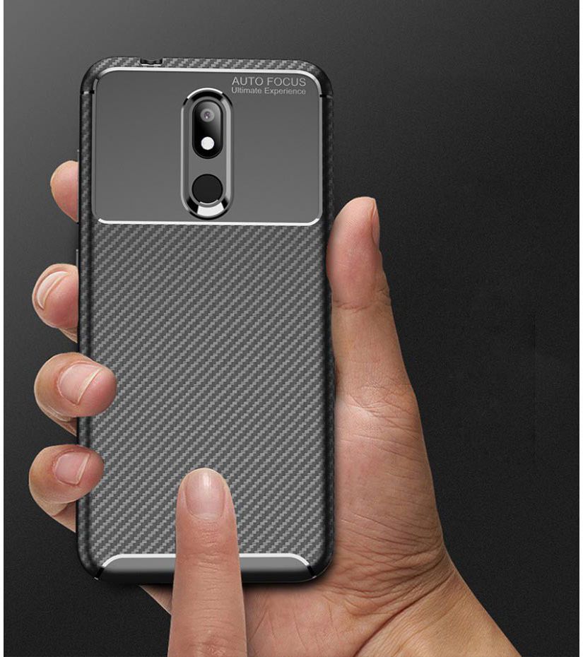Nokia 3.2 Siliconen Carbon Hoesje Zwart afbeelding 15